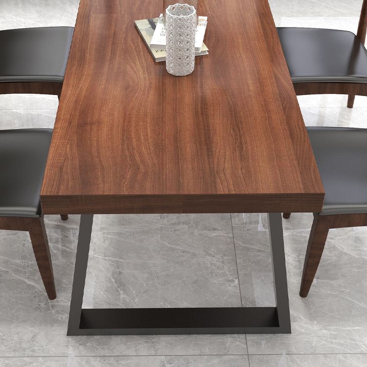 Industrial Solid Wood Top Dining Room Set with Rectangle Shape Dining Set for restaurant