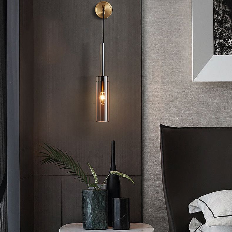 Teardrops Wall Mount Light Fixture Modern Style Crystal 1-Light Sconce Lights in Gold