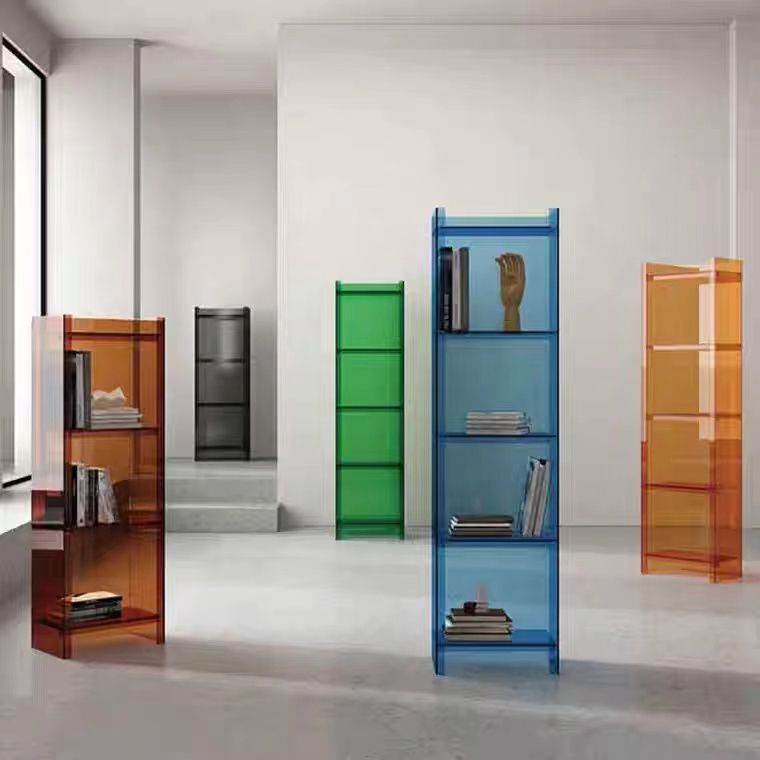 Scandinavian Style Shelf Bookcase Acrylic Closed Back Bookshelf for Home Office