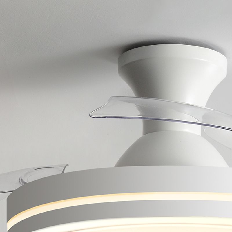 Round Ceiling Fan Light Kids Style Metal 1 Light Ceiling Fan Lamp for Living Room
