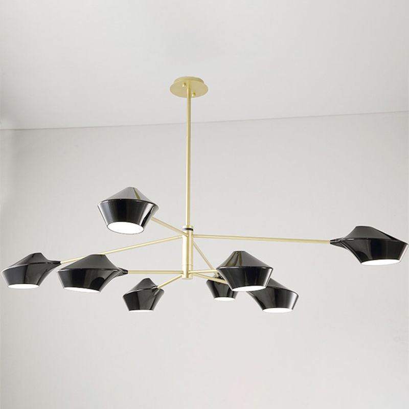 Modern ombreggiata lampadina a lampada in metallo salotto lampadario luce a sospensione