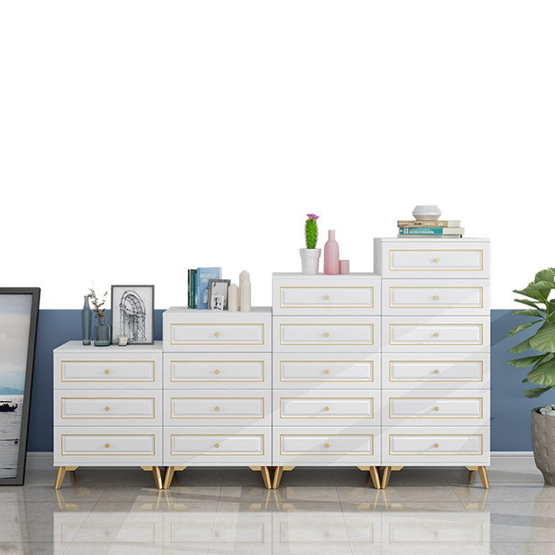 Contemporary Bedroom Storage Chest Wooden Vertical Chest with Drawers