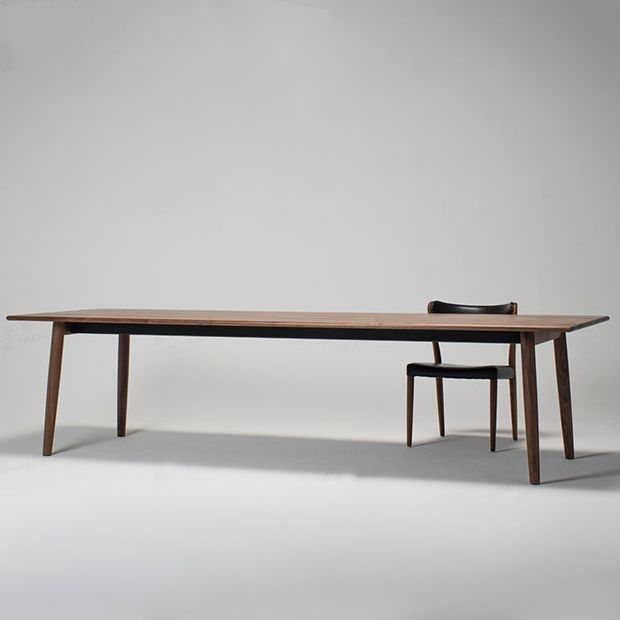 Rectangle Modern Dining Table Solid Wood Fixed Table for Restaurant