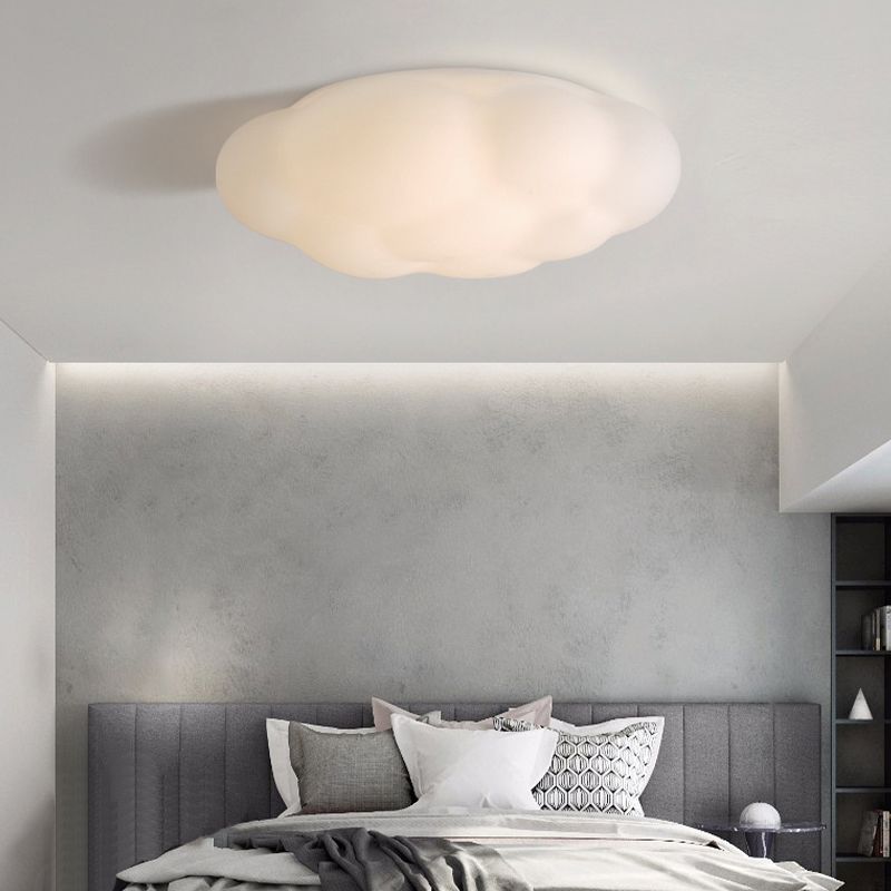 Single White Modern Flush Mount Lighting Acrylic Ceiling Light for Bedroom