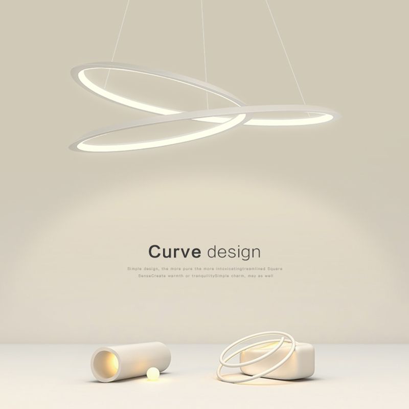 Curve senza soluzione di continuità lampadario a pendente lampadari moderni per sala da pranzo