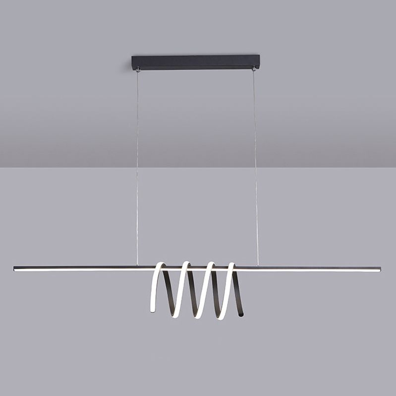 Modern LED Kitchen Island Lighting Black Ceiling Light for Room Foyer
