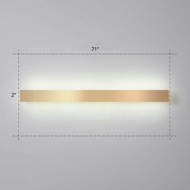 Aluminium staafvormige spoelwand SCONCE Minimalistisch goud vergulde LED -wandlampje voor woonkamer