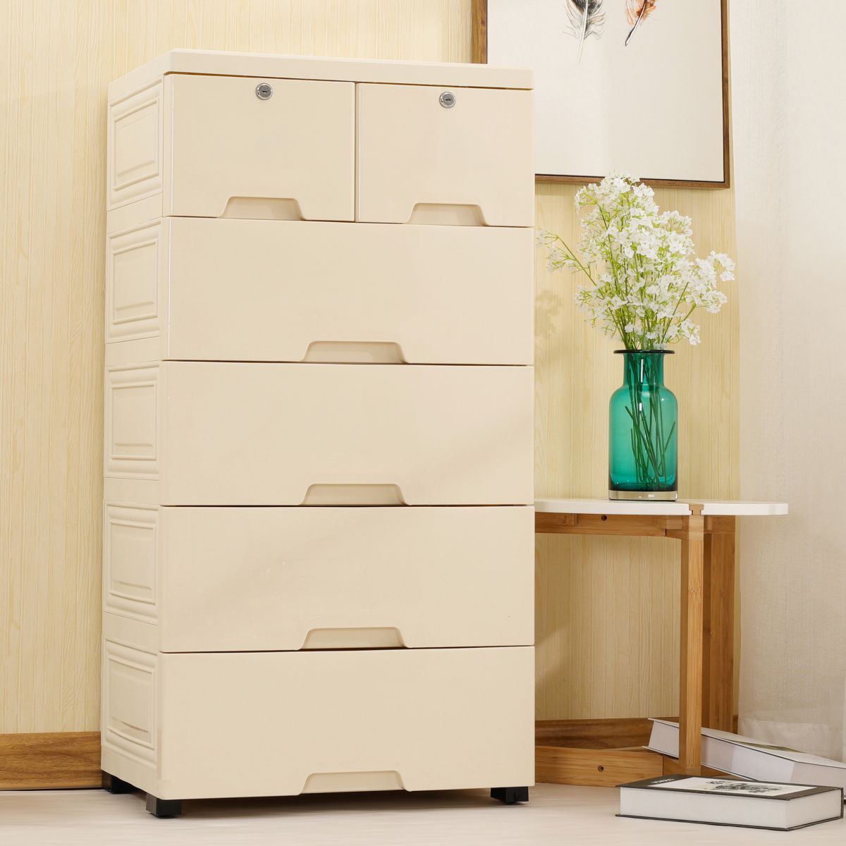 Plastic Storage Cabinet with Lock Contemporary Non-Hanging Armoire