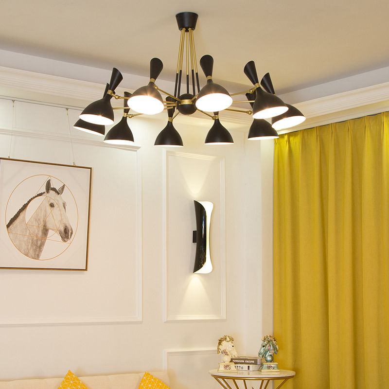 Nordic Style Pendant Lighting Fixture Trumpet Ceiling Hung Fixture with Metal Shade