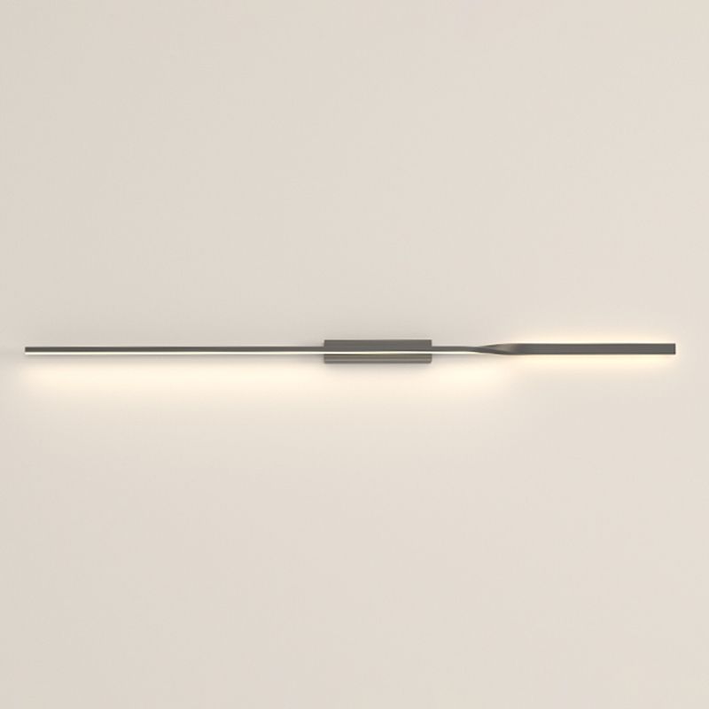 Linear Shape Metal Wall Light Modern Style Multi Lights Wall Mounted Light in Black