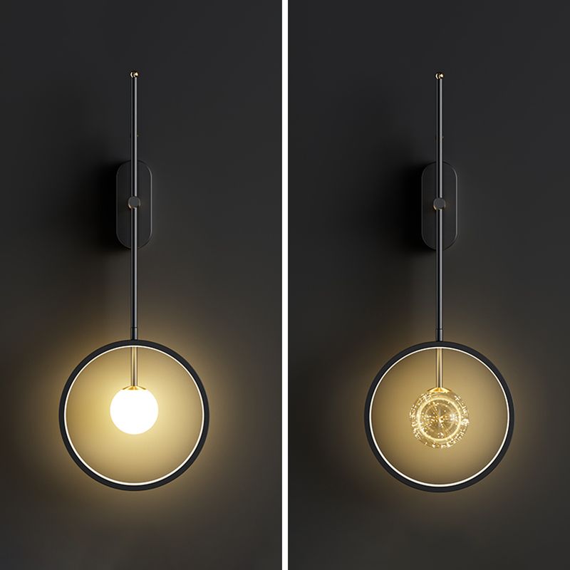 Black Wall Sconce Contemporary Style Wall Light Sconces Metal for Bedroom