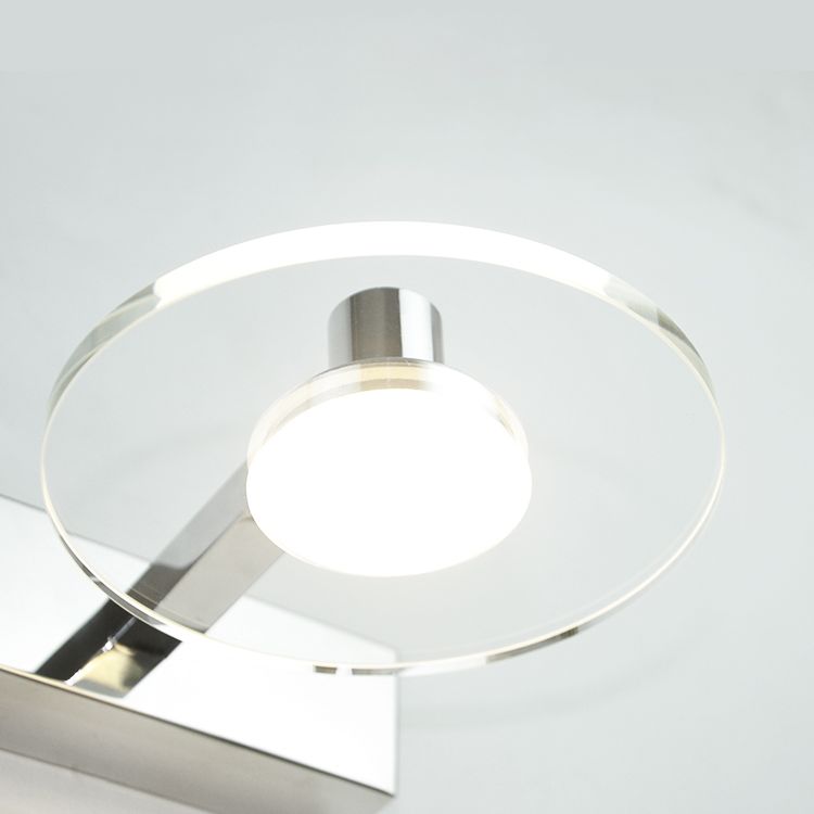 Translucent Crystal Vanity Light Sconce 1 Light Circle Vanity Vanity Lamp for Bathroom