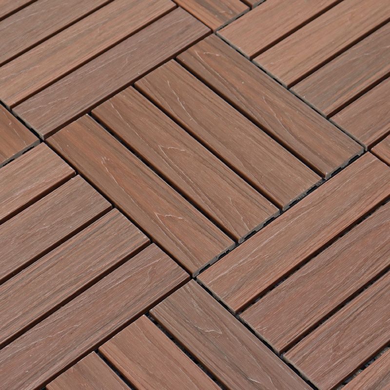 12" X 12"4-Slat Square PVC Flooring Tiles Snap Fit Installation Floor Board Tiles