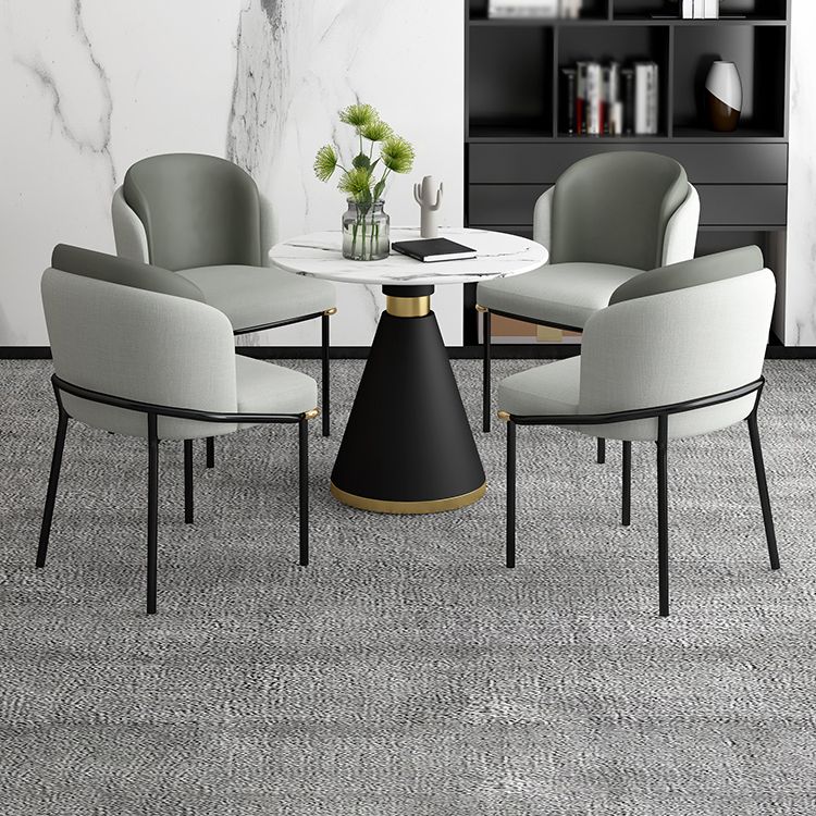 Contemporary 1/2/5 Pieces Dining Set Metal Dining Room Set for Home Use