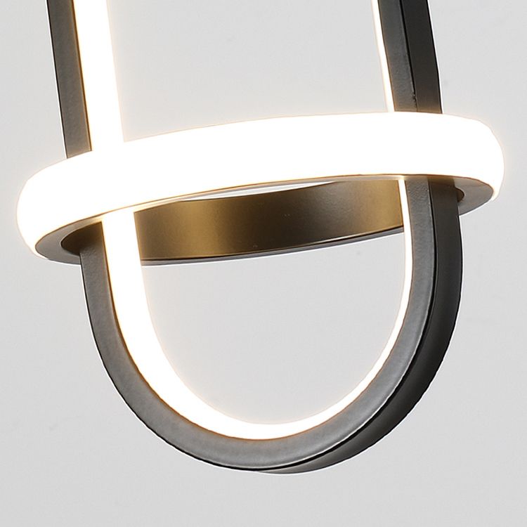 Chambre à coucher lampe suspendue moderne kit d'éclairage pendentif en aluminium linéaire avec 2 lumières