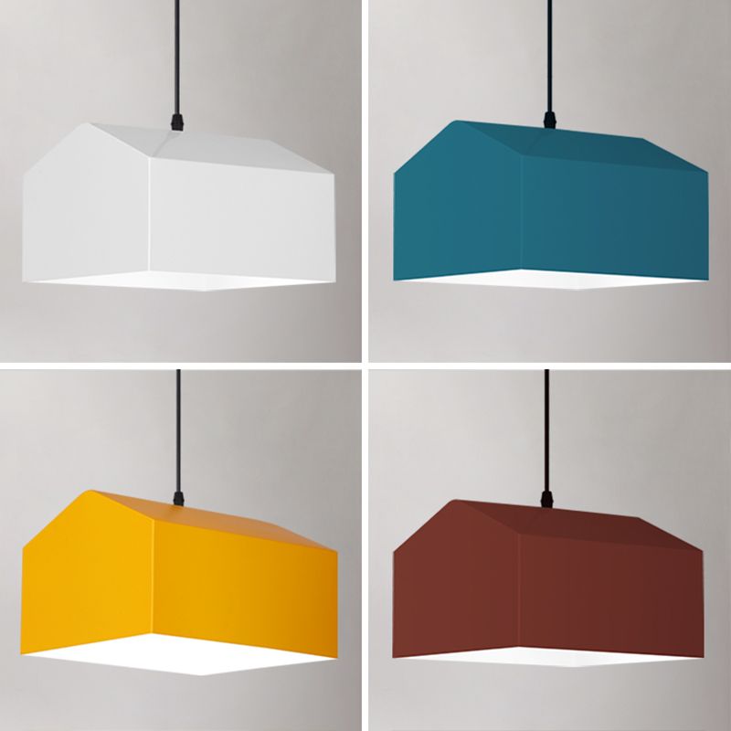 1 Light Unique Hanging Pendant Modern Macaron Style Glass Hanging Lighting for Bedroom