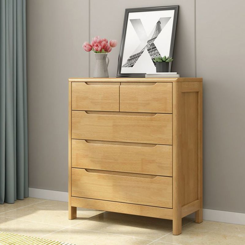 Contemporary Solid Wood Storage Chest Matte Finish Bedroom Dresser