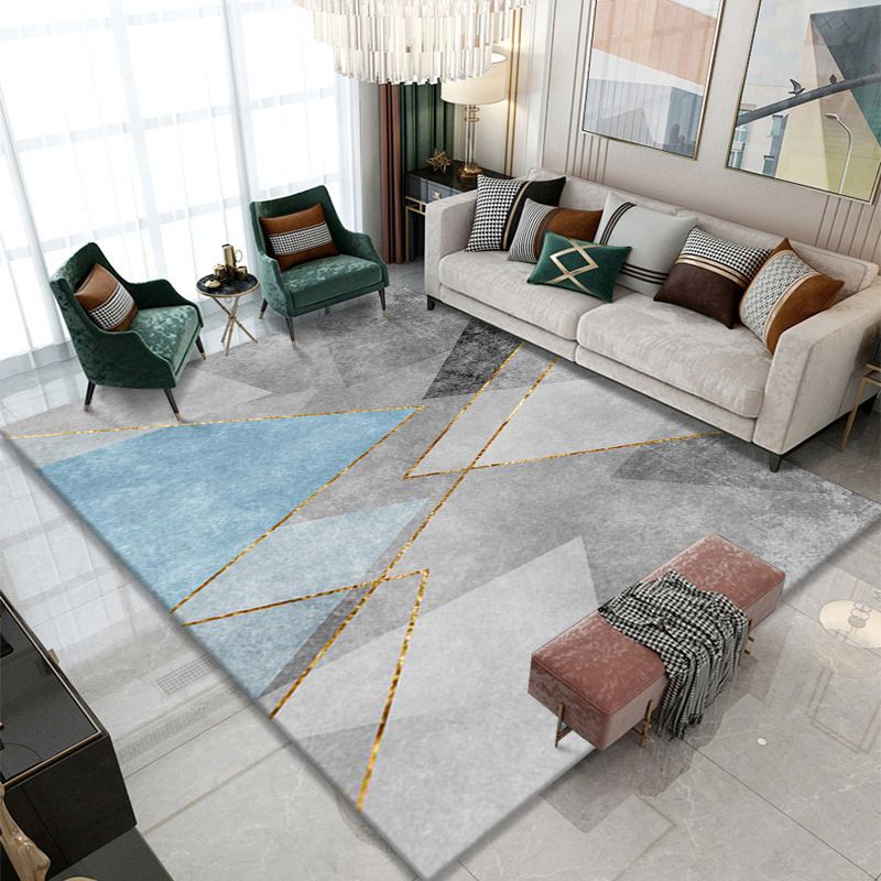 Licht grafisch modern tapijt polyester driehoek tapijt niet-slip achterste tapijt voor woonkamer