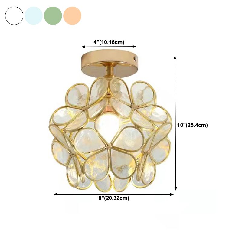 Modern Ceiling Light 1-Light Ceiling Mount Lamp with Glass Shade for Living Room
