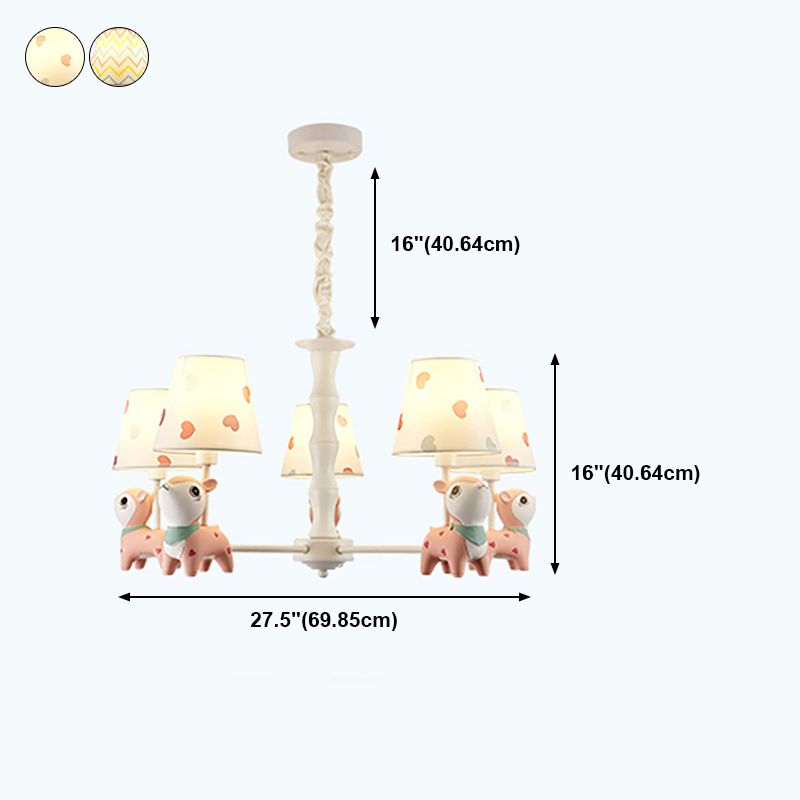 Nordic Style Macron Chandelier Pendant Multi-Head Fabric Chandelier Light for Living Room