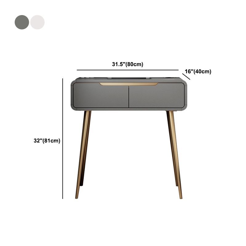 31.5" Height White/ Grey Wood Top Make-up Vanity with Drawer for Bedroom