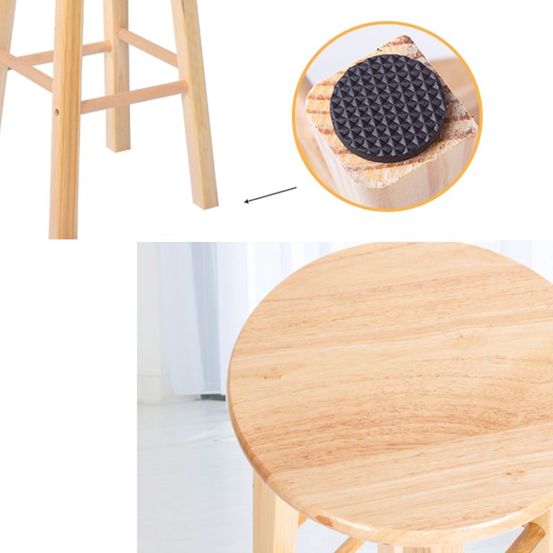 Zeitgenössischer Barhocker aus Holz für den Innenbereich mit Sitz und Fußstütze aus Holz, 1 Stück