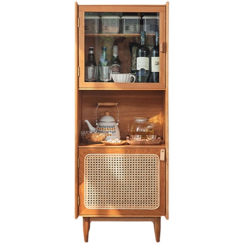 Stain Resistant Storage Cabinet Solid Wood Cabinet with Shelves