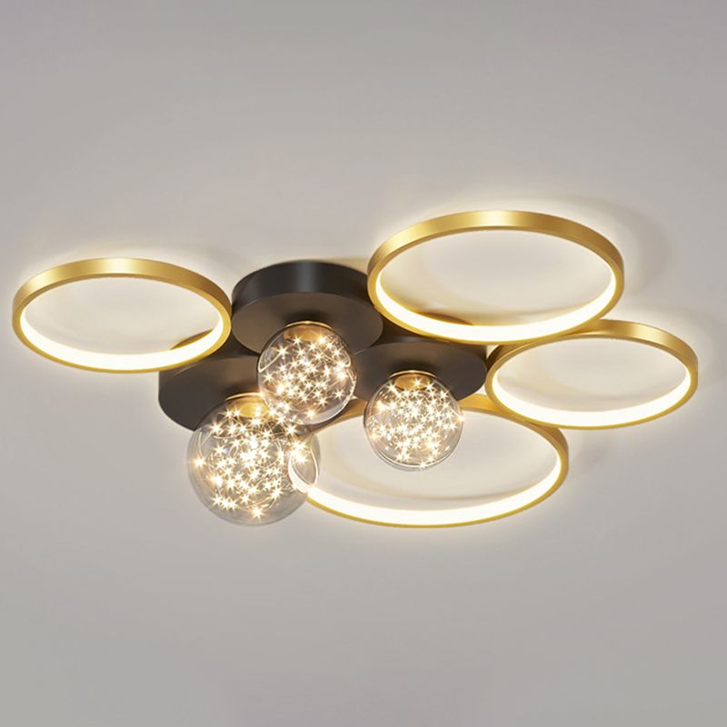 Moderne plafondlamp LED-cirkellicht Zwart Creatief foyerslaapkamerlicht