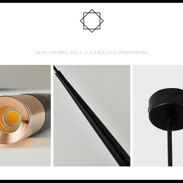 Stile di minimalismo contemporaneo LED LIGHT LIGHT ALTIMI LIGHTRO 24,8 "Lampada sospensione in alluminio affusolato per barra da cucina