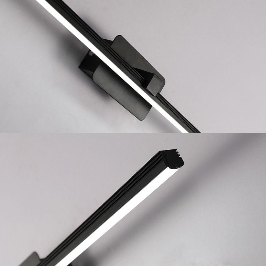 Luce di vanità lineare in bianco/nero Modernista 16 "/19.5" W Light Aibici per pareti in alluminio LED in luce calda/bianca