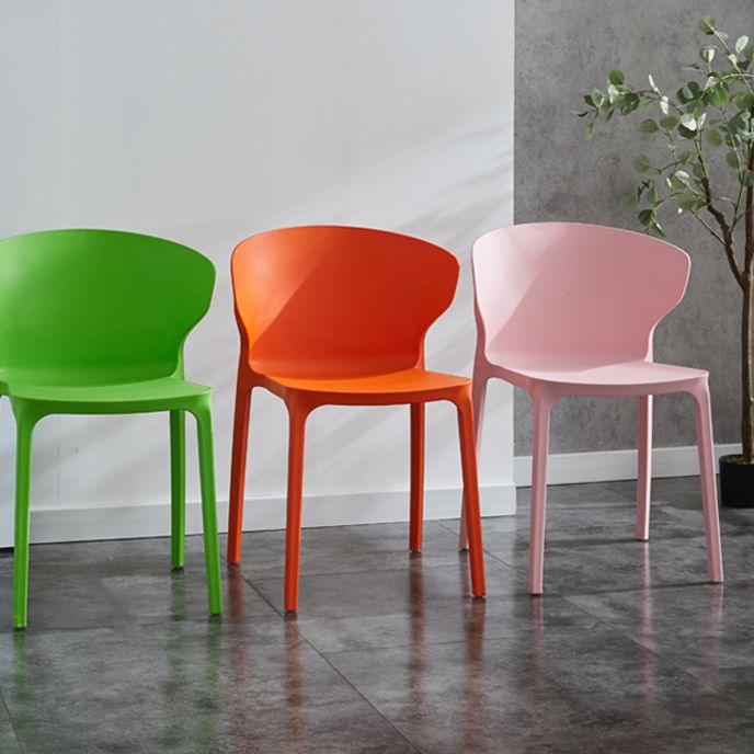Silla lateral de plástico moderna para interiores y exteriores, silla con respaldo