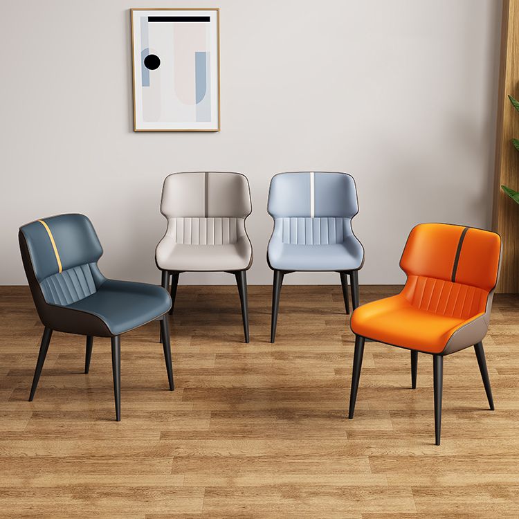 Contemporary Dining Chairs Faux Leather Dining Side Chair for Indoor