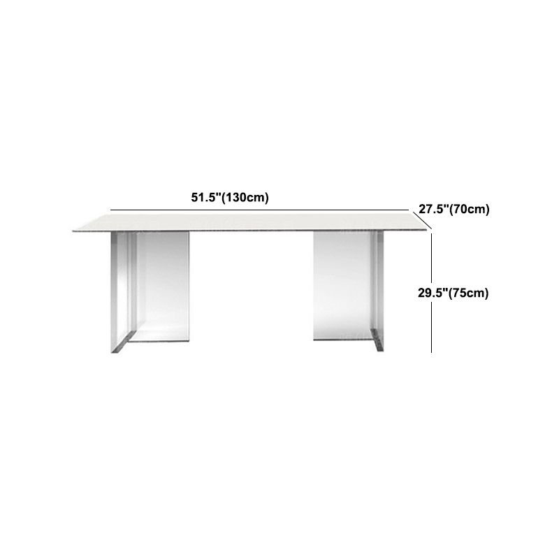 Modern Double Pedestal Dining Table Slate Dining Table for Dining Room