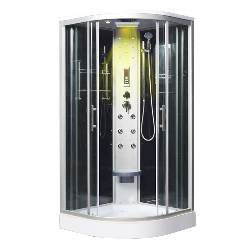 Round Shower Stall Tempered Glass Shower Stall with Rain Shower