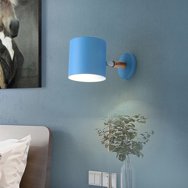 Cylinder Wall Mounted Lamps Modern Style Metal 1 Light Wall Light Sconces