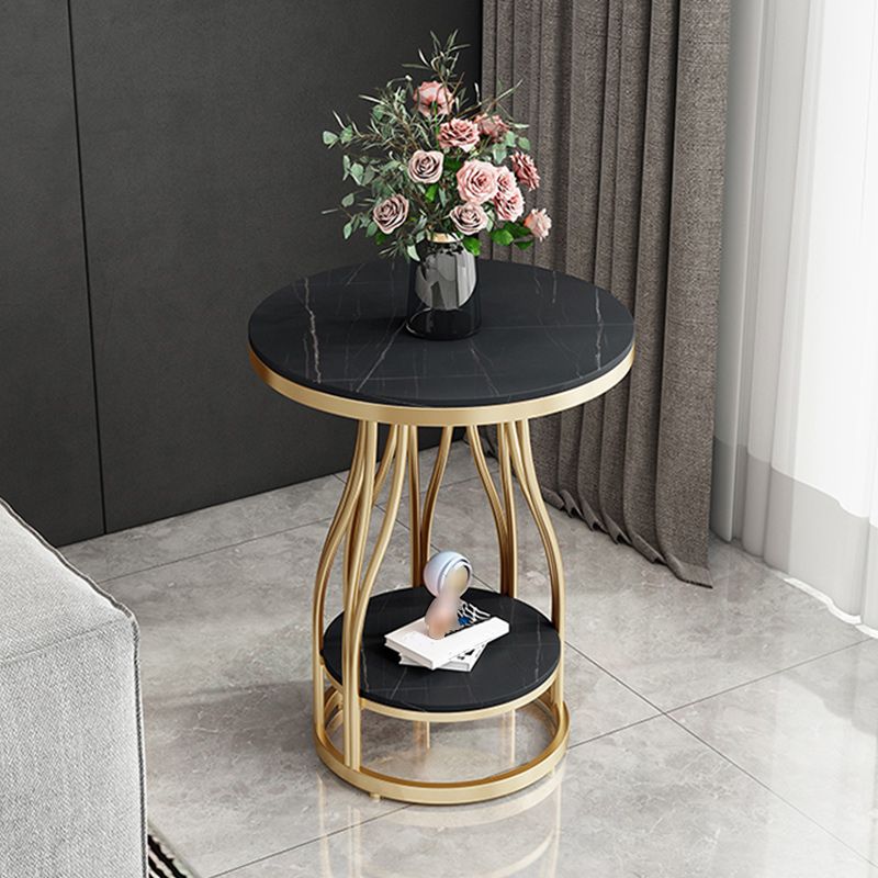 19"W Contemporary Corner Table Round Storage Accent Side Table