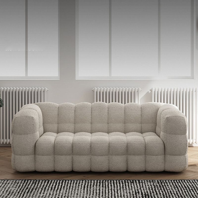 Contemporary Biscuit Back Tuxedo Arm Sofa Fabric Standard Sofa