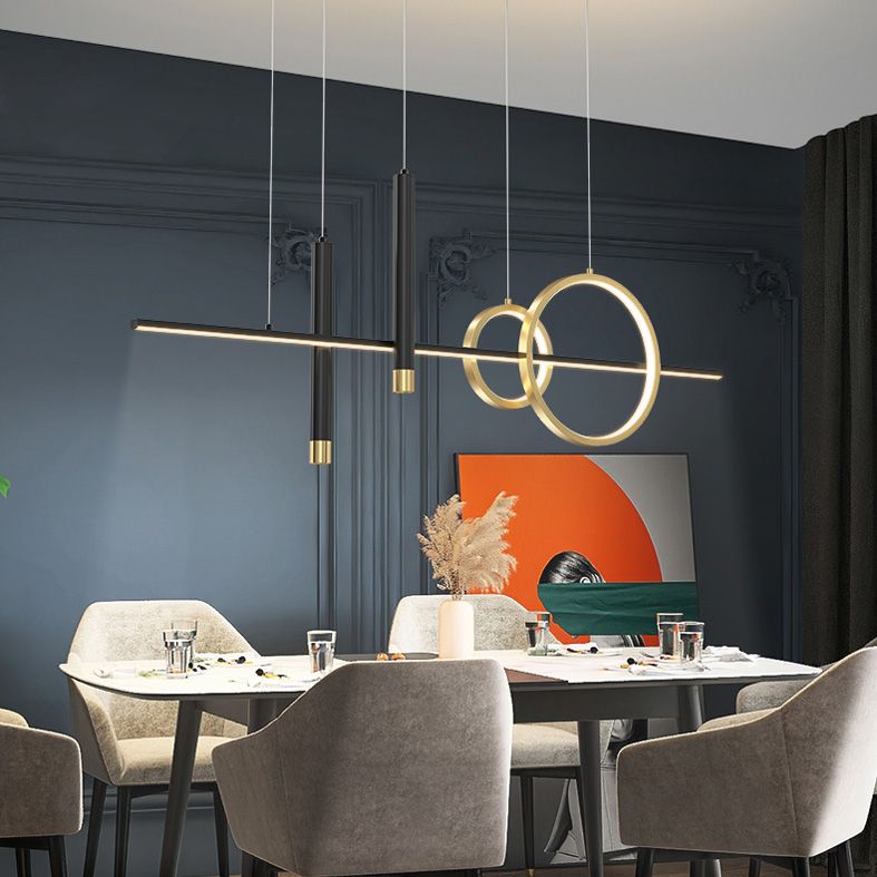 Luz colgante de isla sombreada de metal Luz de techo de isla LED de la isla LED para comedor