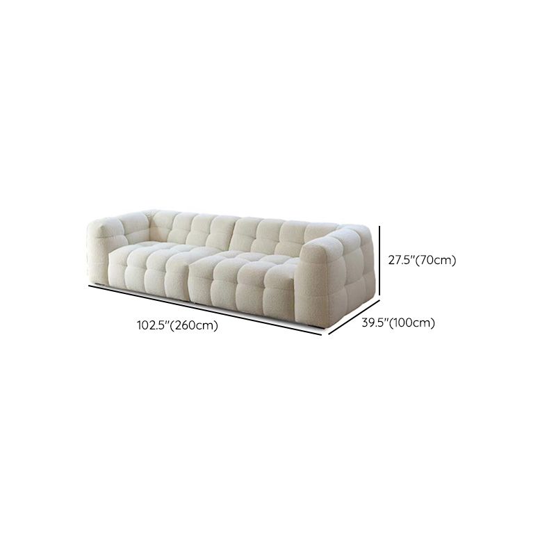 Contemporary Biscuit Back White Tuxedo Arm Living Room Seating