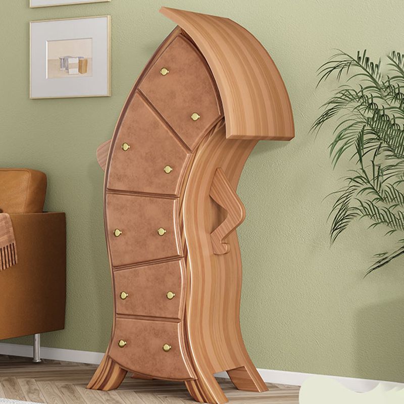 Modernism Lingerie Chest Wood Dresser with 5 Drawers for Home