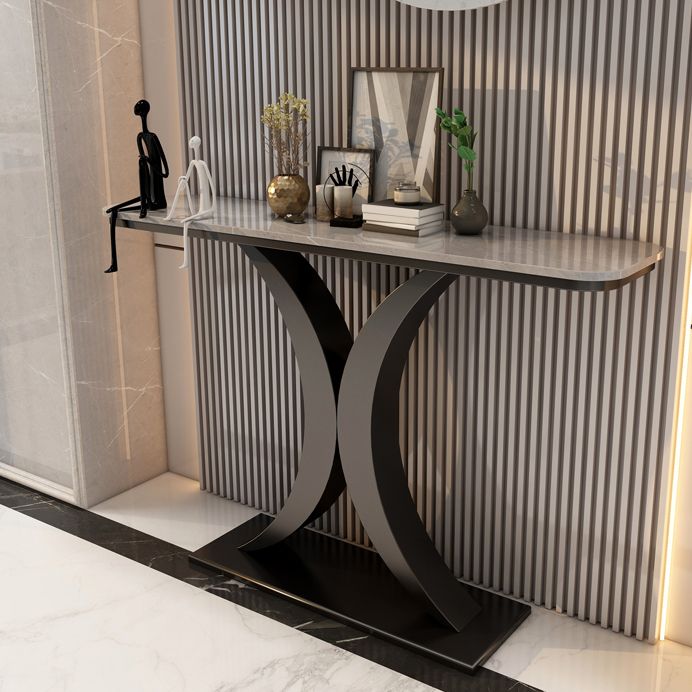 Stone Console Table Scratch Resistan Table Rectangle Accent Table 31.49" High
