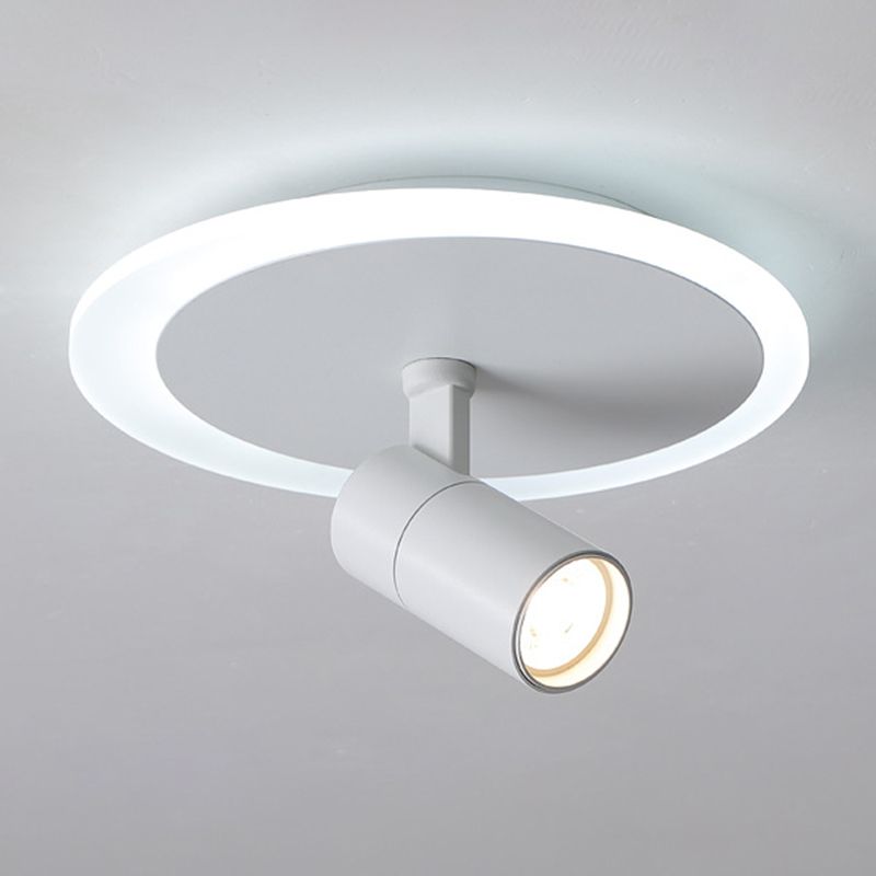 Modern 3-Light LED Flush Mount Lighting Track Light White Spotlight Round Light for Bedroom or Balcony