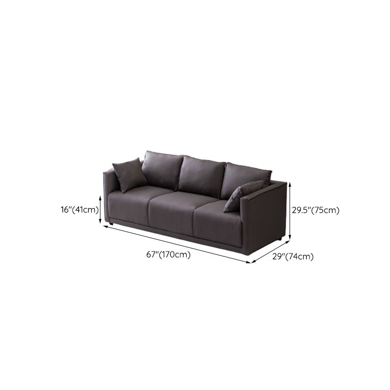Loose Back 29.5" H Seating Square Arm Contemporary Sofa for Living Room