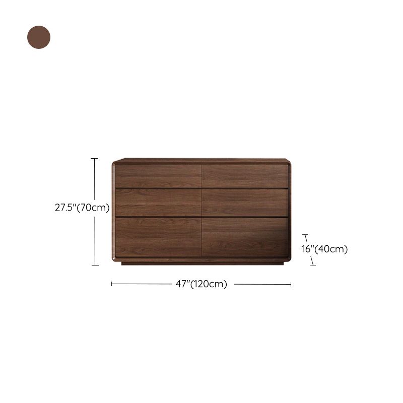 Wooden Chest in Brown Rectangle Accent Chest with 6 and 8 Drawers