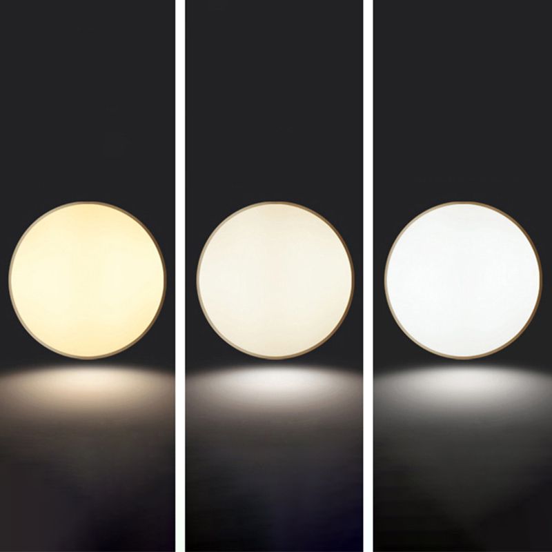 Plafonnier encastré à tambour en tissu moderne, plafonnier LED pour chambre à coucher en laiton