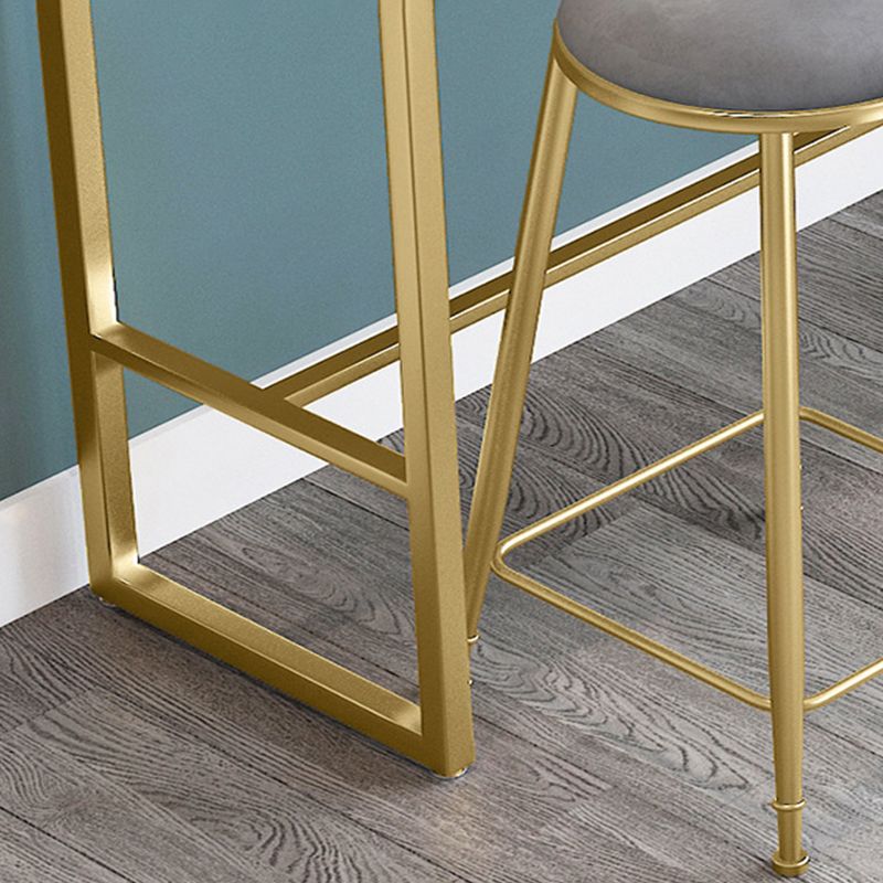 Modern Bar-height Table White Faux Marble Top Bistro Pub Table