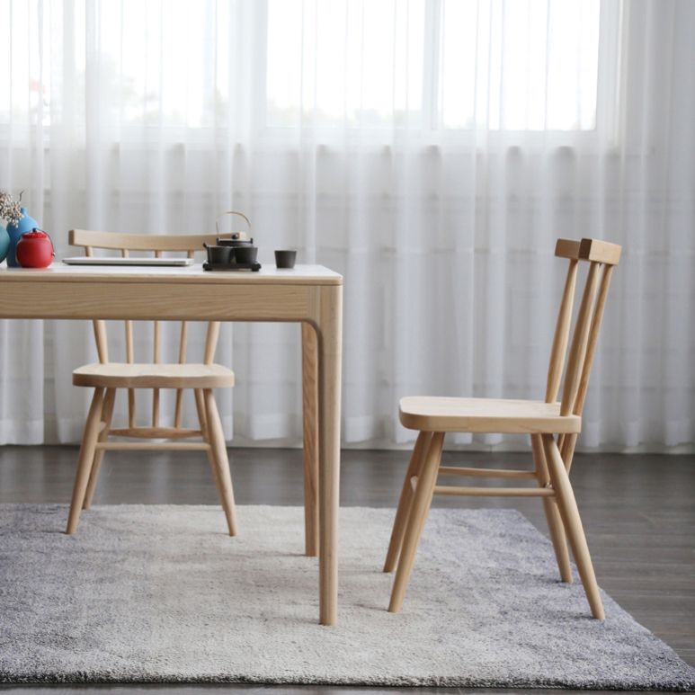 Medieval Modern Ash Wood Table for Restaurant Rectangle Table with 4 Legs