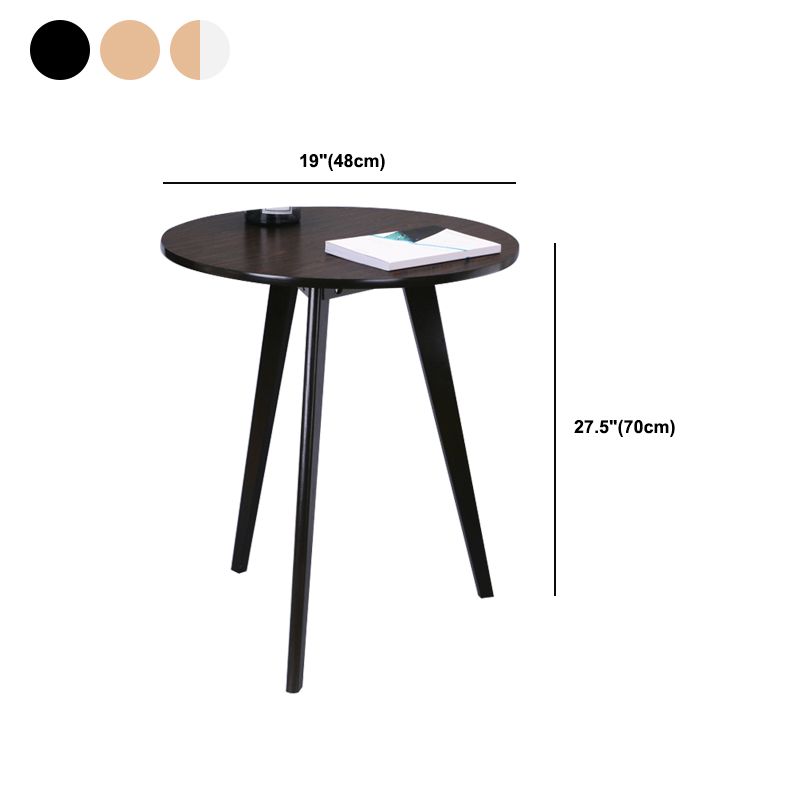 Scandinavian 23.6"/27.5" Round Wooden Top Side Table 3 Legs End Table