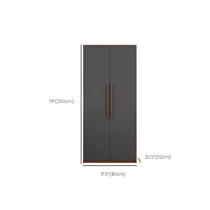 Hinged Wardrobe Cabinet Contemporary Wardrobe Closet with Garment Rod