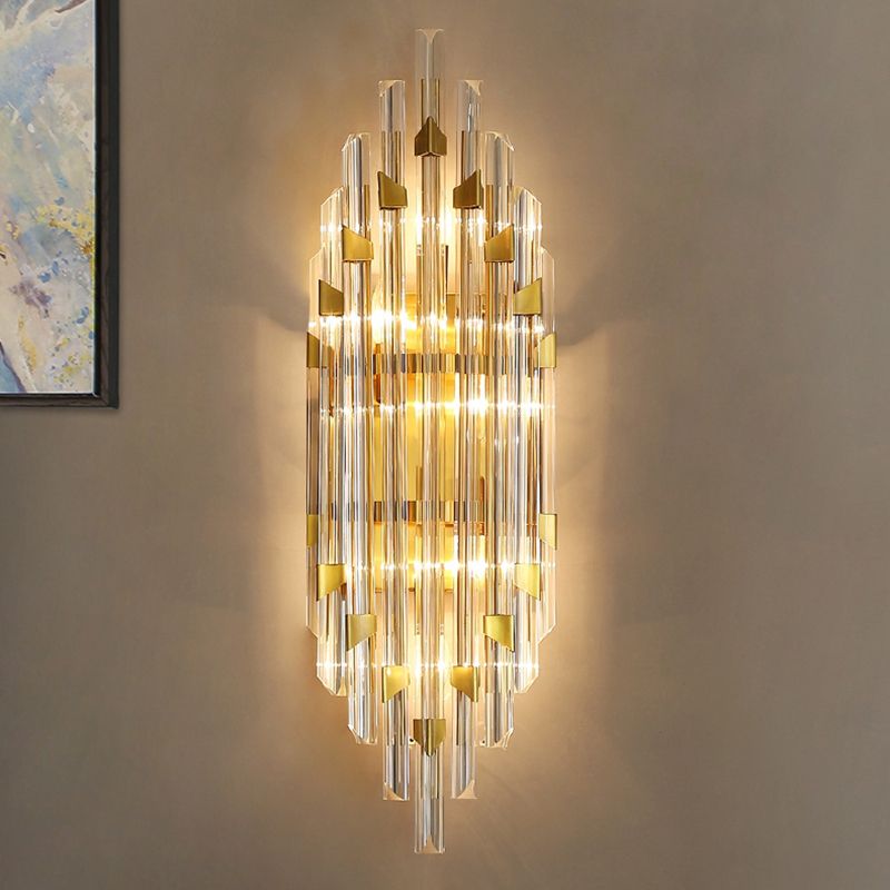 Multi Lights Cylinder Wall Sconces Modern Style Crystal Wall Mounted Lamps